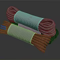 Practical Cotton Ropes in Gray and Red Bundled with White Straps