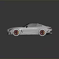 White Sports Car With Sleek Aerodynamic Body Rear Spoiler And Sporty Alloy Wheels