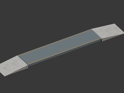 Commercial Equipment With Long Strip Design Gray Base And Blue Surface 3d model