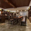 Elegant Wine Cellar Interior With Wooden Ceiling Racks Dining Table And Chairs
