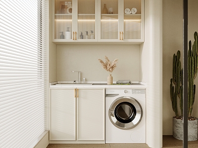 modern balcony washing machine cabinet model