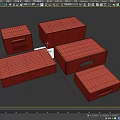Set of Dark Colored Wooden Boxes with Handle Holes in Various Sizes