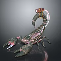 Fantasy Scorpion Character With Decorative Mechanical Back And Colorful Details