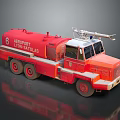 Red Airport Fire Truck With Crane And Unit 6 Identification Details