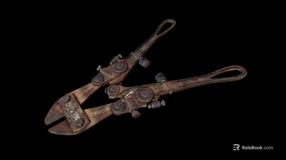 Old Rusty Pliers Vintage Hardware Tools With Metal Construction And Design 3d model 