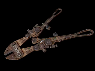 Old Rusty Pliers Vintage Hardware Tools With Metal Construction And Design 3d model
