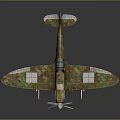 Vintage Fighter Plane Model With Camouflage Paint Propeller And Detailed Wing Design
