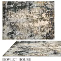 Square Rug With Abstract Distressed Pattern Neutral Tones Vintage Design For Home Decor