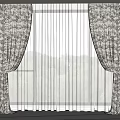 Elegant Patterned Curtains With Sheer Panels For Window Green View Decoration