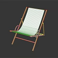Modern Wooden Frame Lounge Chair With White Canvas Seat And Minimalist Design