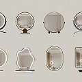 Various Stylish Decorative Mirrors With LED Lights And Metal Frames For Home Decor