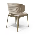 Elegant Modern Upholstered Dining Chair With Beige Seat Backrest And Metal Legs