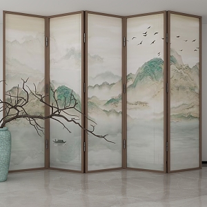 new chinese style screen 3d model