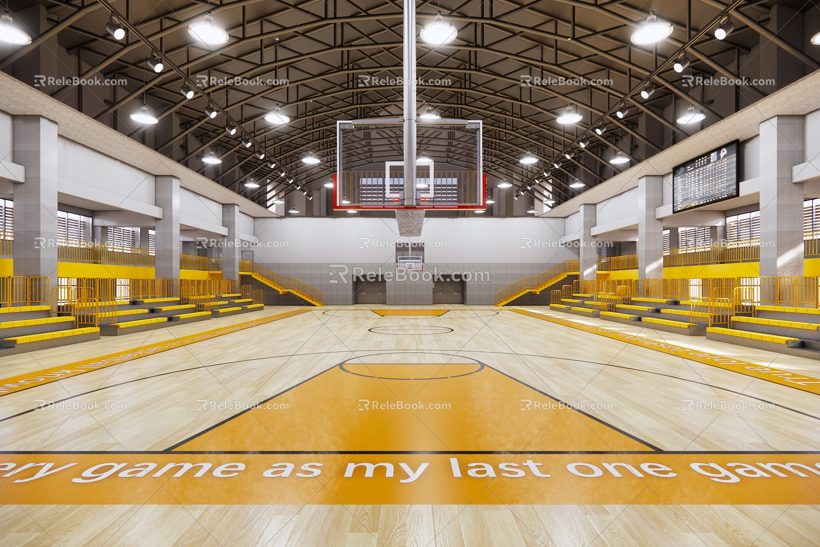 Interior Design of Modern Basketball Hall 3d model