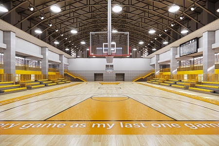 Interior Design of Modern Basketball Hall 3d model