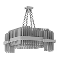 Modern Crystal Chandelier With Brass Hanging Chains Metal Frame And Rectangular Crystal Prisms