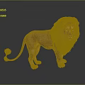 3D Rendered Lion Standing On Dark Background With Distinct Mane And Reflection
