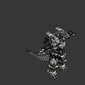 Game And Movie Character Featuring Mechanical Silver Armor And Arm Mounted Weapons