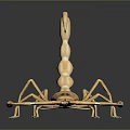 3D Realistic Brown Scorpion Model With Dark Reflective Surface Background 3d model