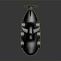 Vintage Submarine Model With Periscope Round Portholes Textured Surface And Rear Propeller