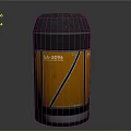 Cylindrical Speaker Device With Mesh Top Black Bottom Orange Middle Section And Ba2096 Label
