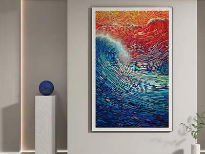 Color Oil Painting Decorative Painting 3d model