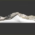 Detailed Snowy Mountain Terrain Model With Scenic Lakes And White Peaks