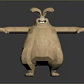 Fluffy Cartoon Style Game Movie Character With Long Ears And Outstretched Arms
