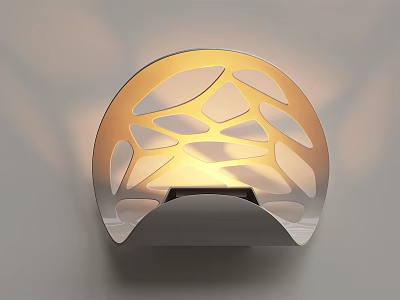 Modern Gold And Silver Wall Lamp With Hollow Out Design And Warm Illumination 3d model
