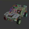 Industrial Off Road Vehicle With Open Frame Large Wheels And Metal Body