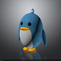 Cute Penguin Toy With Blue Body White Belly Yellow Beak And Feet