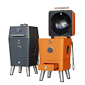Modern Black And Orange Kitchen Appliances Design