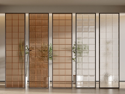 Art glass partition glass brick porch glass partition model