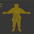 Man In Full Body Medieval Armor Standing With Arms Outstretched And Detailed Costume