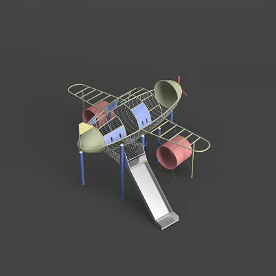 Modern amusement equipment wrought iron airplane slide 3d model