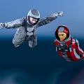 Modern astronaut pilot spacesuit 3d model
