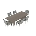 Modern Dining Table And Chairs Set With Wooden Top And Upholstered Seats