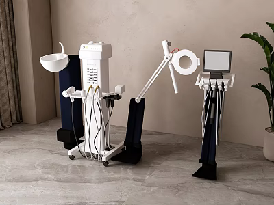 Modern Professional White Beauty Equipment With Display Screen And Adjustable Stand In Salon 3d model