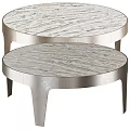 Modern Round Coffee Tables With Textured Surface And Metal Legs Design