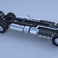 Heavy Duty Truck Chassis With Metal Frame Multiple Wheels And Silver Black Components