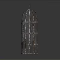 Metal Birdcage Shaped Decorative Ornament Set with Grid Structure for Home Decoration