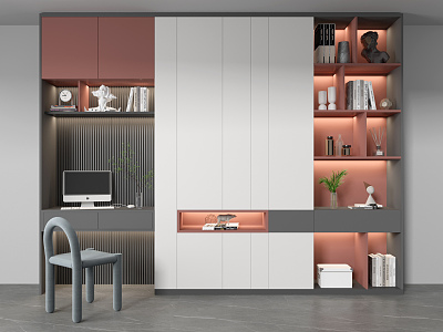 Modern bookcase decoration combination model