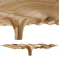 Artistic Wooden Ceiling With Flowing Lines Structure 3d model