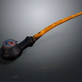 Traditional Handcrafted Tobacco Pipe With Wooden Stem And Gourd Shaped Bowl