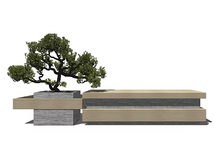 Modern Reception Front Desk 3d model