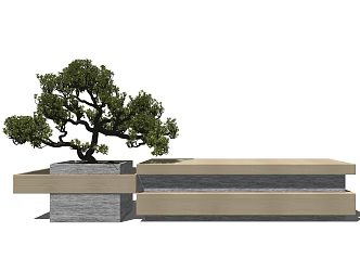 Modern Reception Front Desk 3d model