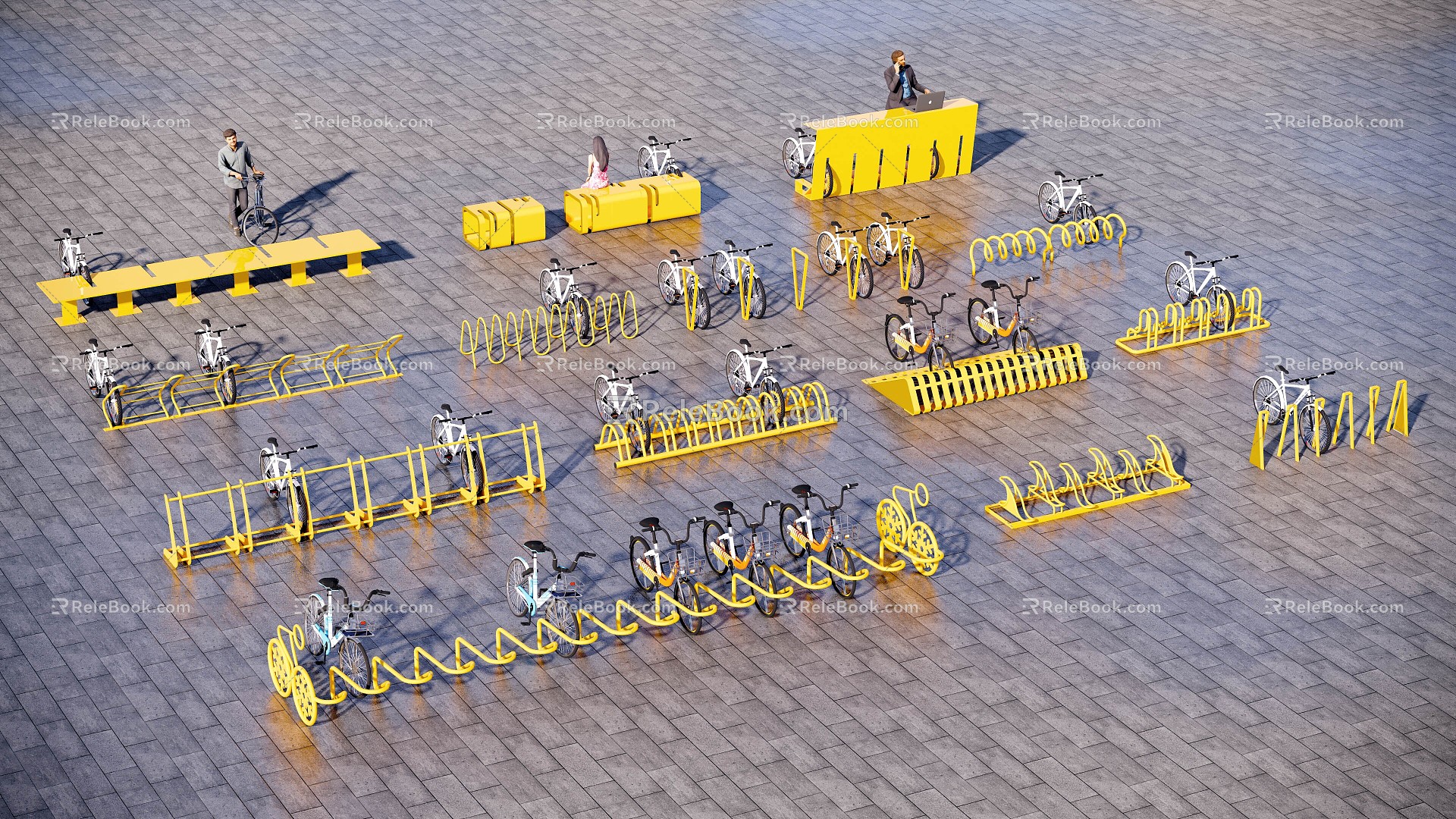 Bike Rack Daquan Bike Parking Area 3d model