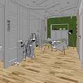 Elegant Hair and Beauty Salon Interior With Comfortable Armchairs Beauty Equipment And Wooden Flooring