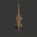 Light Brown Dinosaur Model With Long Neck Tail And Shiny Surface On Dark Background 3d model