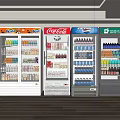 Refrigerators And Freezers With Beverages Of Different Brands In Store